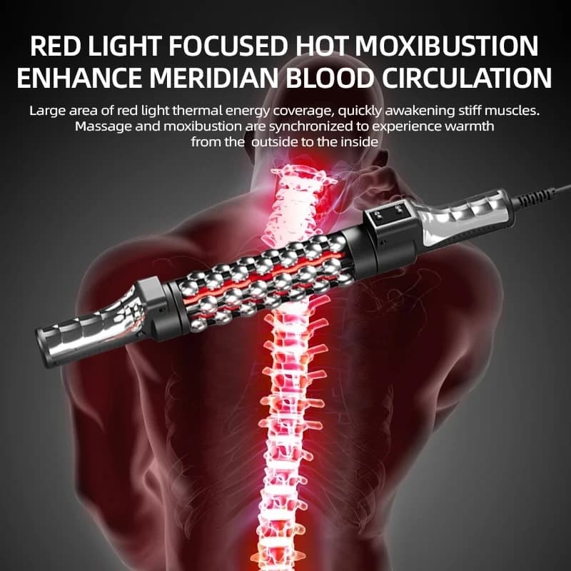 Rouleau masseur appareil de massage chauffant à lumière rouge 360 °   Rouleau de drainage lymphatique de boule intérieure rotative pour l'anti-cellulite de corps entier