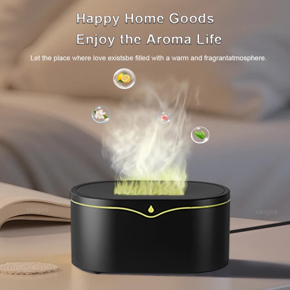Humidificateur de flamme diffuseur de parfum humidificateur d'air de feu diffuseur d'huile essentielle d'aromathérapie pour diffuseur d'arôme de flamme de pièce à la maison