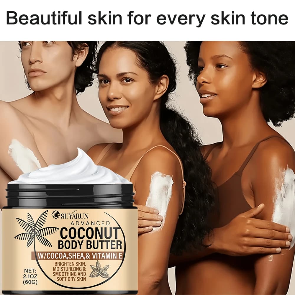Crème hydratante intense SUYARUN pour peaux sèches, hydratation biologique à l'huile de coco, absorption rapide, nourrissante 24 heures.