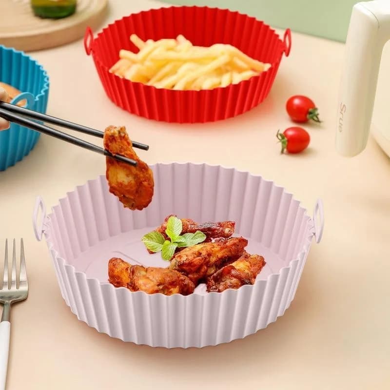 Doublures en silicone pour friteuse à air, pot en silicone, doublures réutilisables pour friteuse à air, sans danger pour les aliments, antiadhésif, accessoires de panier