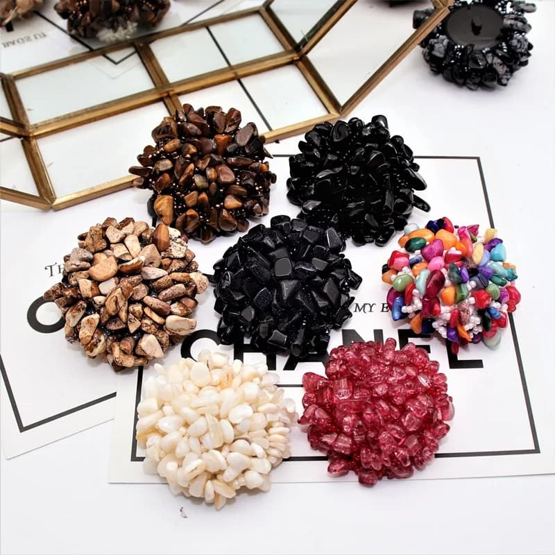 Boutons en pierre naturelle de haute qualité, bricolage de vêtements, chaussures et chapeaux, accessoires de décoration, 1 pièce/sac