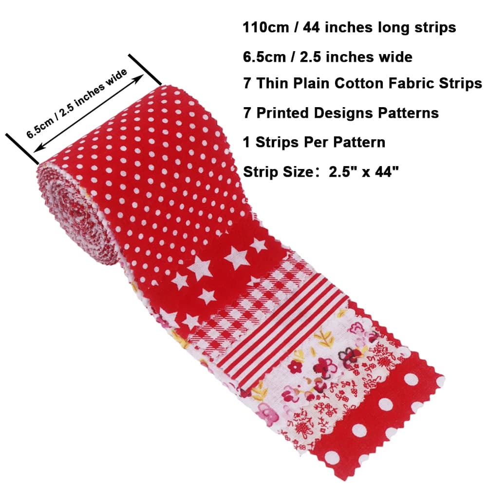Ensemble de bandes de tissu en coton en rouleau de gelée prédécoupé, matériau Patchwork imprimé/uni pour bricolage Quilting, couture et fournitures artisanales faites à la main