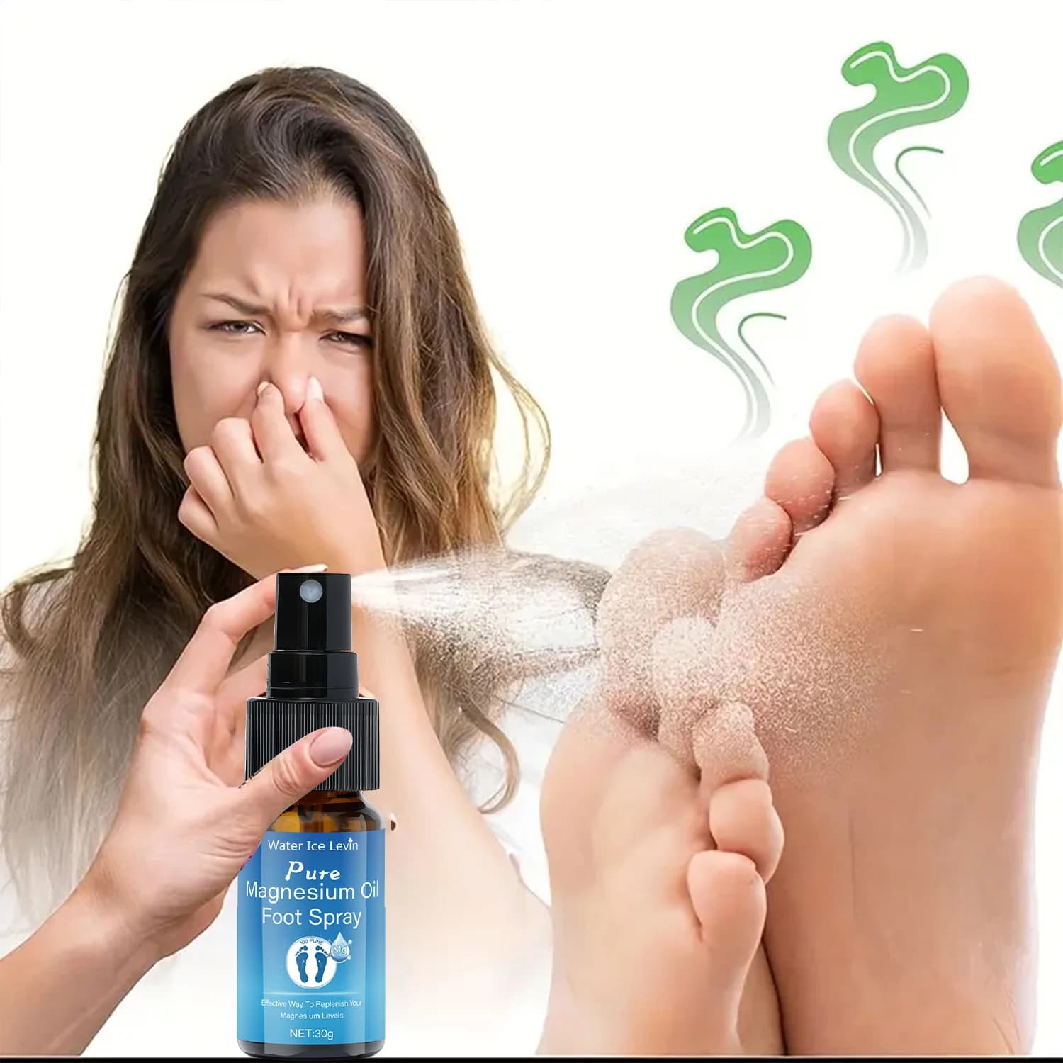 Spray pour les pieds à l'huile de magnésium pur avec vitamine E - Soin