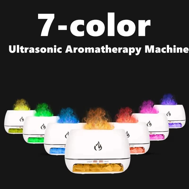 Nouveau Himalaya cristal sel pierre arôme humidificateurs d'air 3D flamme feu coloré veilleuse aromathérapie diffuseur d'huile essentielle