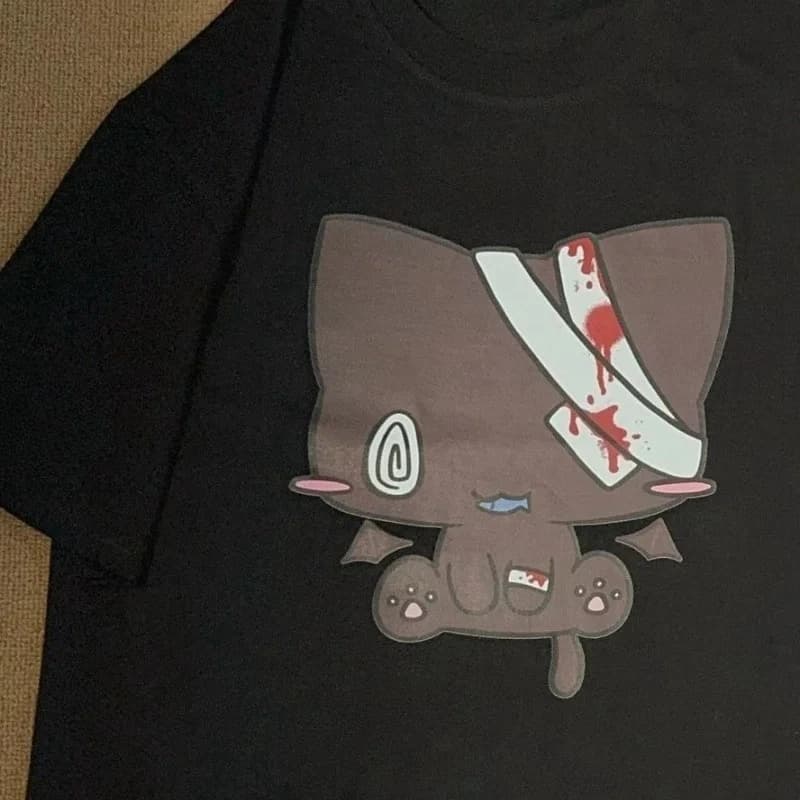 Femmes t-shirts dessin animé imprimé drôle Couple doux à manches courtes col rond ample Y2k Harajuku hauts femme t-shirt style décontracté