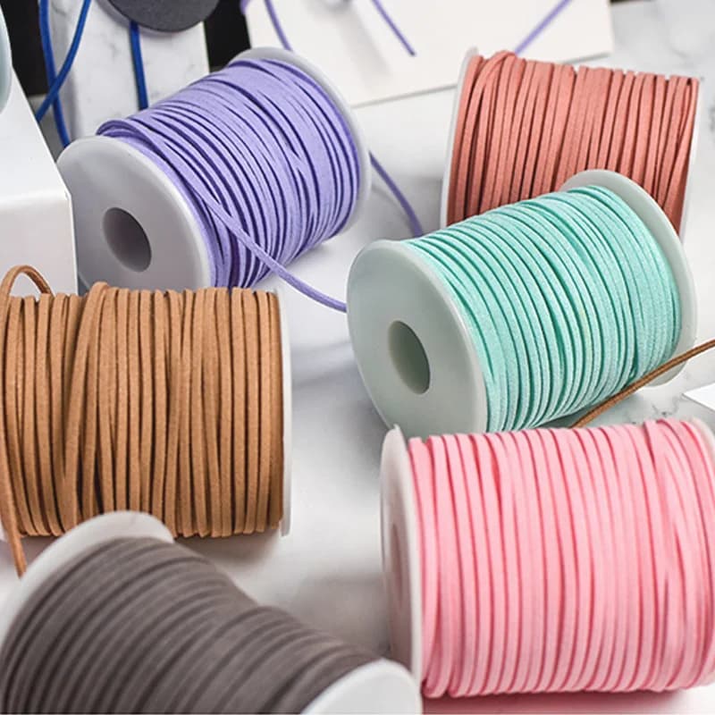 Rouleau de 45m de ruban décoratif à fleurs pour bricolage, fournitures de bijoux en velours GT, ficelle de fil, faux daim, tressé, cuir