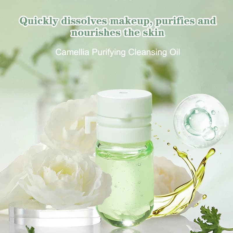 Huile nettoyante au camélia pour le visage, nettoyant secondaire pour le visage, nettoyage en profondeur et doux, huile démaquillante individuelle portable pour voyage, 7/10/30 pièces