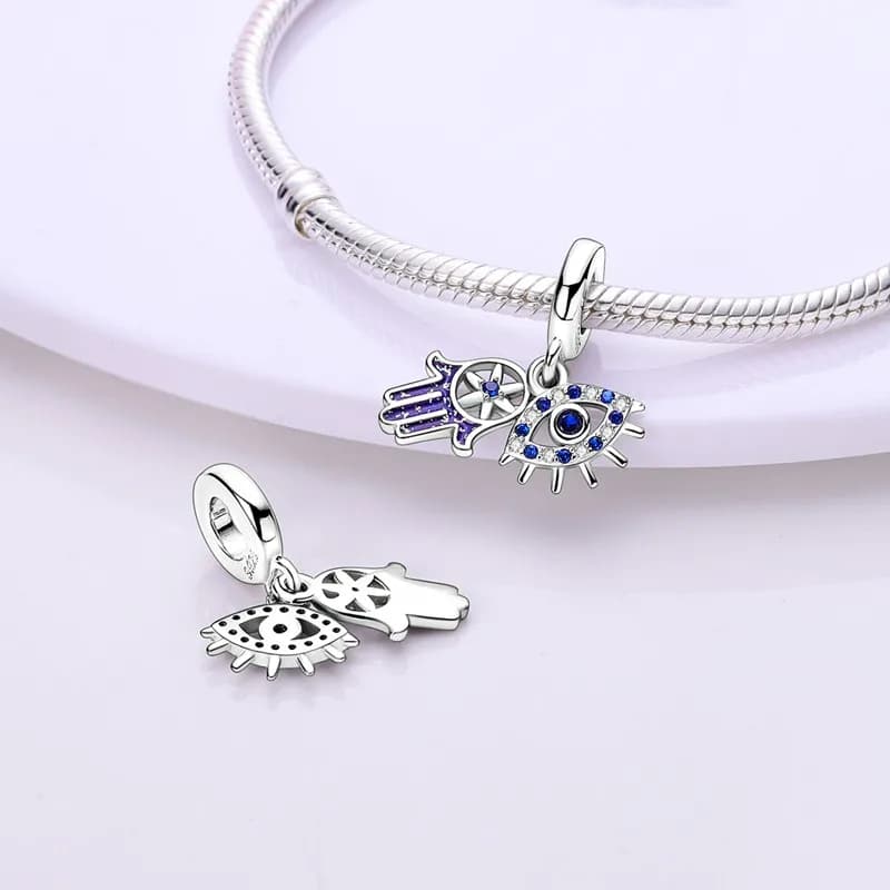 Breloques tendance en argent sterling 925, main de Dieu, œil du diable, perles pendentifs pour femmes, bracelets originaux 925, bijoux DIY, cadeau