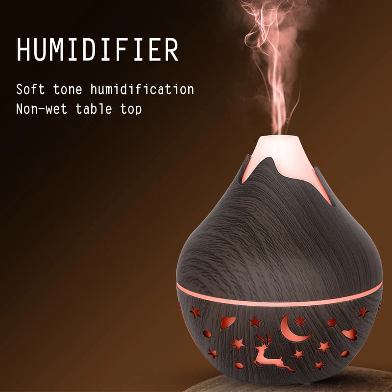 Pulvérisateur ultrasonique à brume fraîche USB, huile essentielle, parfum, Mini humidificateur d'air à Grain de bois pour la maison, diffuseur d'arôme d'air électrique, 200ml