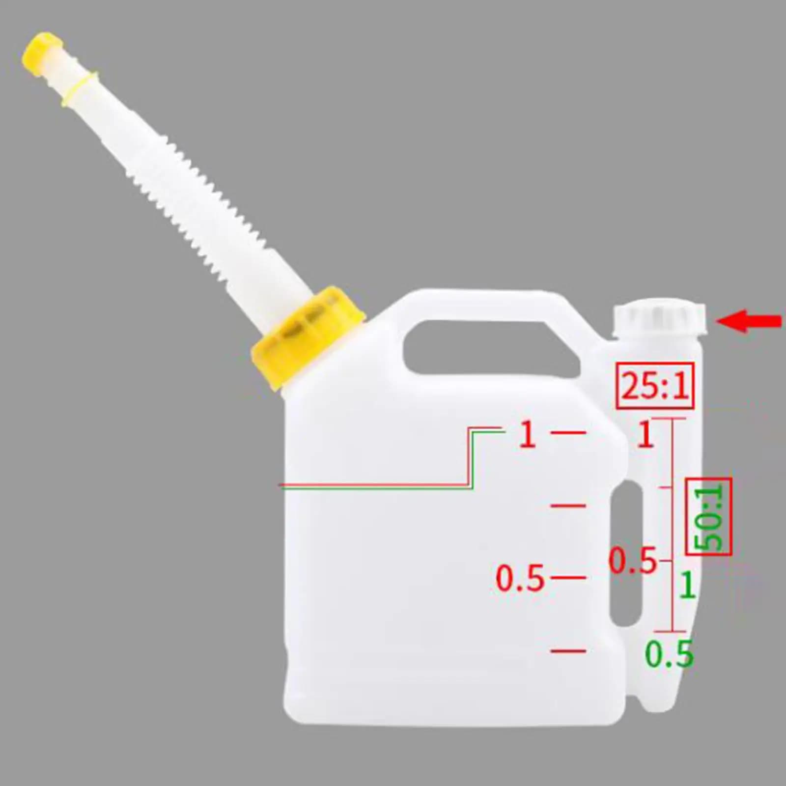 Bouteille de mélange de carburant, bouteille de proportionnement d'huile, pour carburant prémélangé à deux temps, épaissie