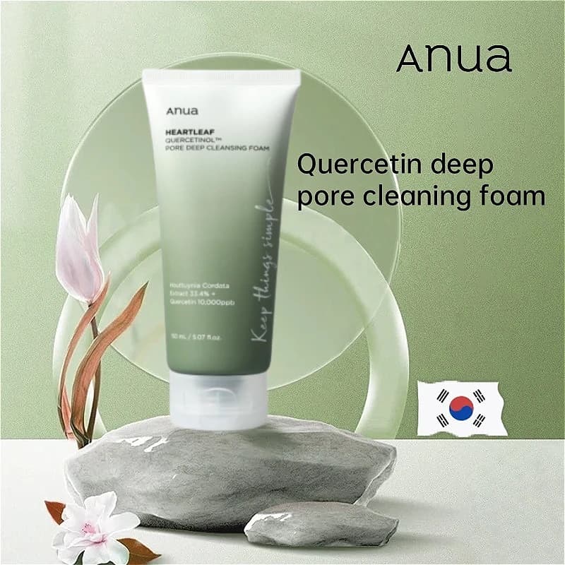 Ensemble de soins de la peau Anua, nettoyant visage Heartleaf, mousse nettoyante, nettoyage en profondeur des pores, huile démaquillante, ensemble de soins de la peau coréen original