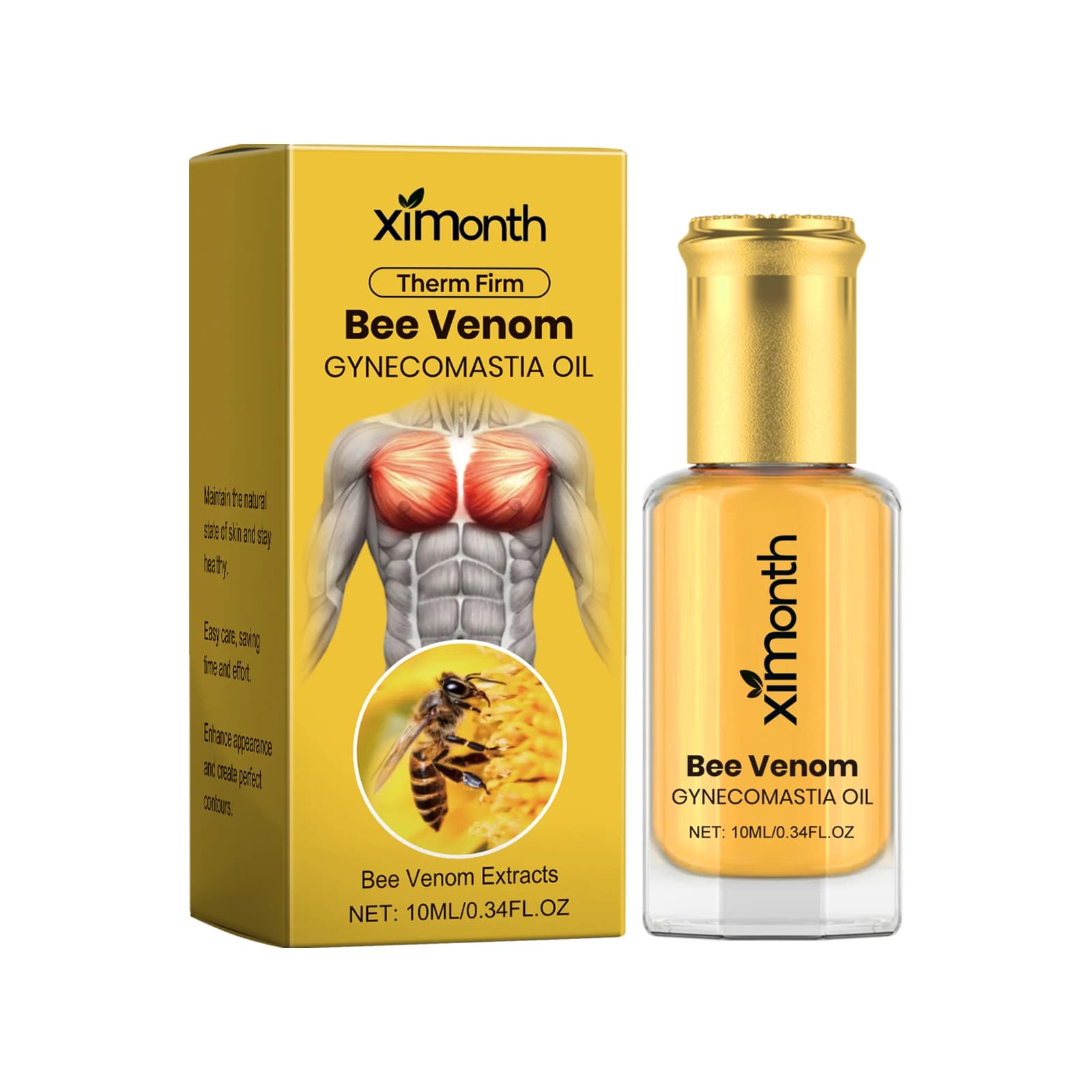Ximonth homme huile raffermissante pour la poitrine gynécologie serrage supprimer l'excès de graisse renforcer les Muscles de la poitrine augmenter l'élasticité huile de Massage
