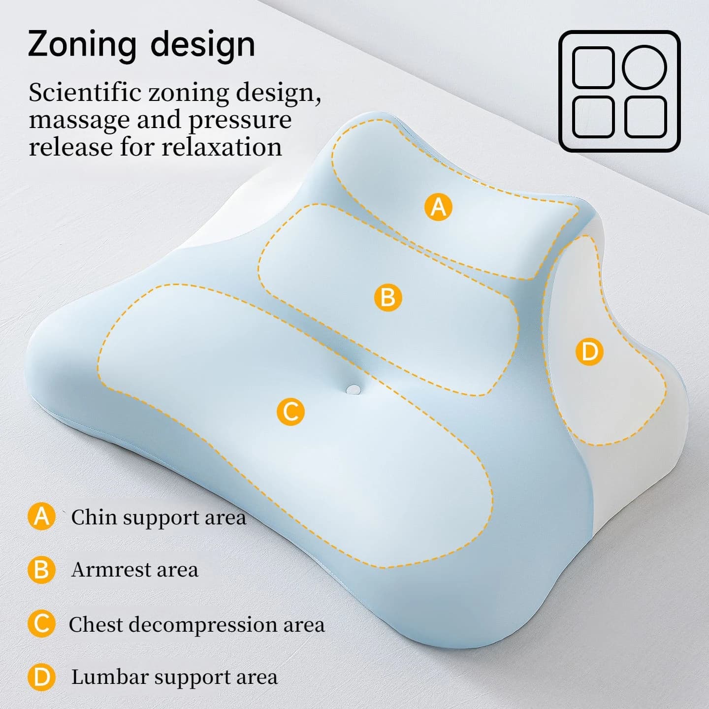 Oreiller de sommeil ergonomique en mousse à mémoire de forme pour le sommeil profond, soutien cervical confortable pour la colonne vertébrale