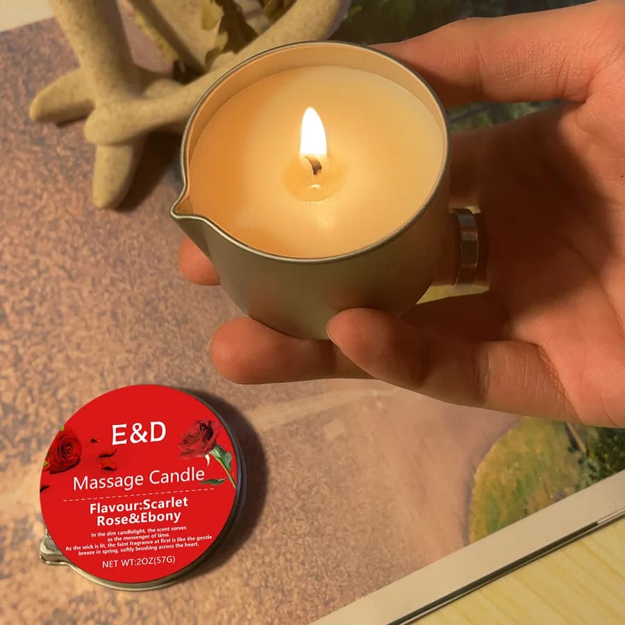 1 bougie parfumée à la rose pour la maison