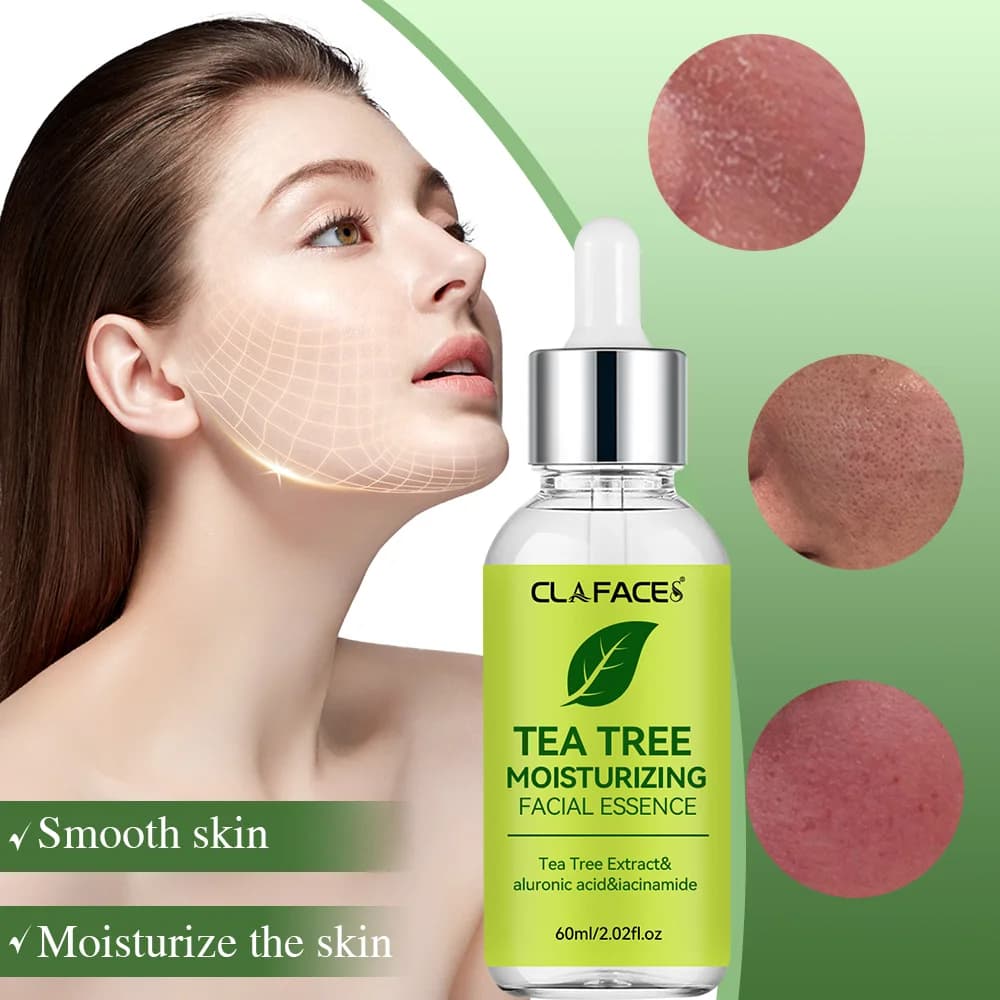YOUNGCOME Huile d'arbre à thé Essence pour le visage Serre la peau, blanchit et estompe les taches, adaptée à toutes les saisons