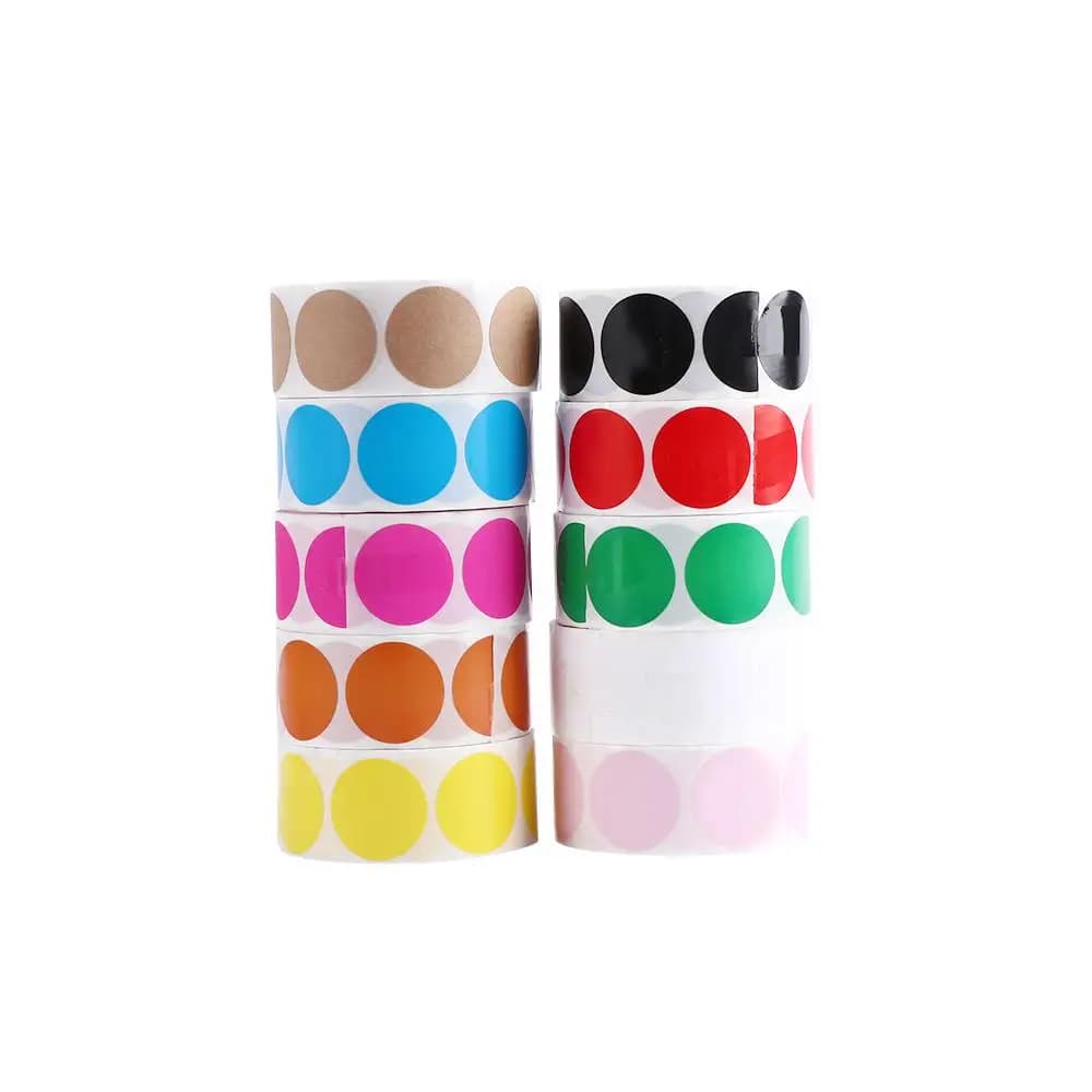 Bleu 1 pouce rond code de papeterie 500 pièces/rouleau étiquettes à points autocollants marque autocollants étiquettes de couleur autocollants Chroma étiquettes autocollants