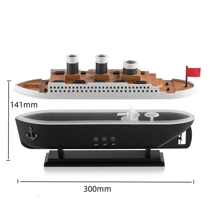 Humidificateur d'air de décoration de modèle de bateau Titanic, diffuseur d'huile essentielle de 250ml, anneau de fumée de méduse, diffuseur d'arôme en Spray pour la maison