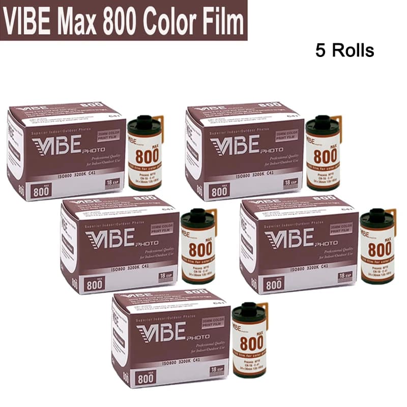 1 à 10 rouleaux de film couleur VIBE Max 800, ISO 800, film négatif 135, 35 mm, 18EXP/rouleau, pour appareil photo VIBE 501F Kodak Ektar H35 (12.2025)