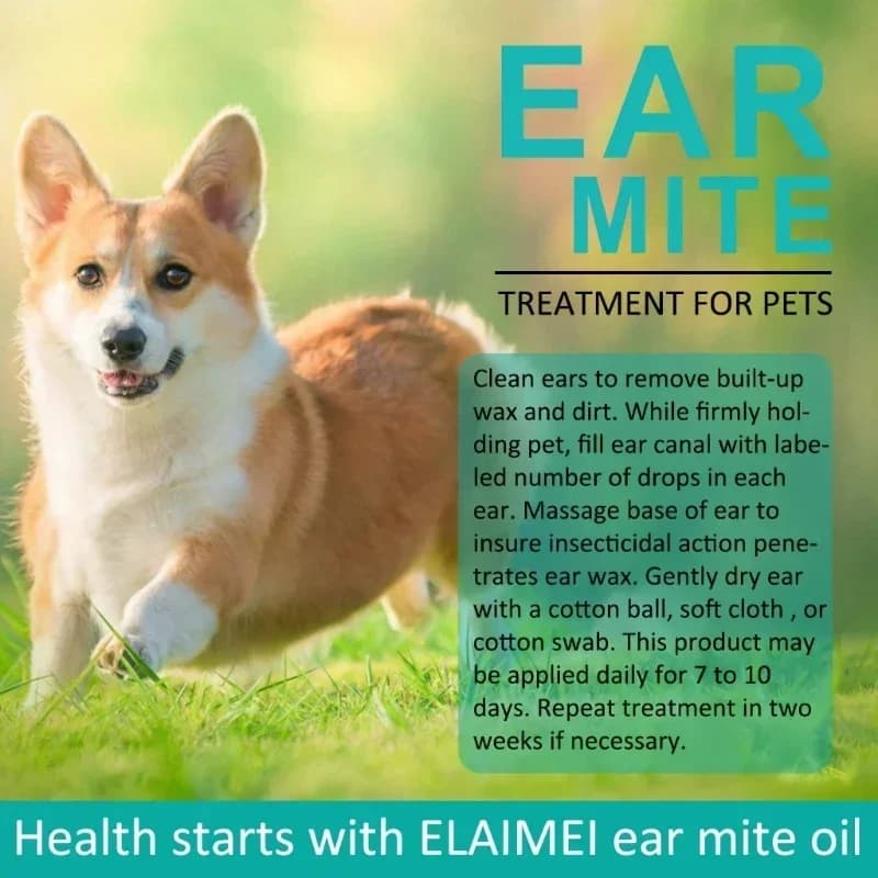 Huile d'acariens pour animaux de compagnie, traitement des acariens pour chiens et chats, nettoyeurs d'oreilles pour animaux de compagnie, huile d'acariens pour chats, canaux d'oreille pour animaux de