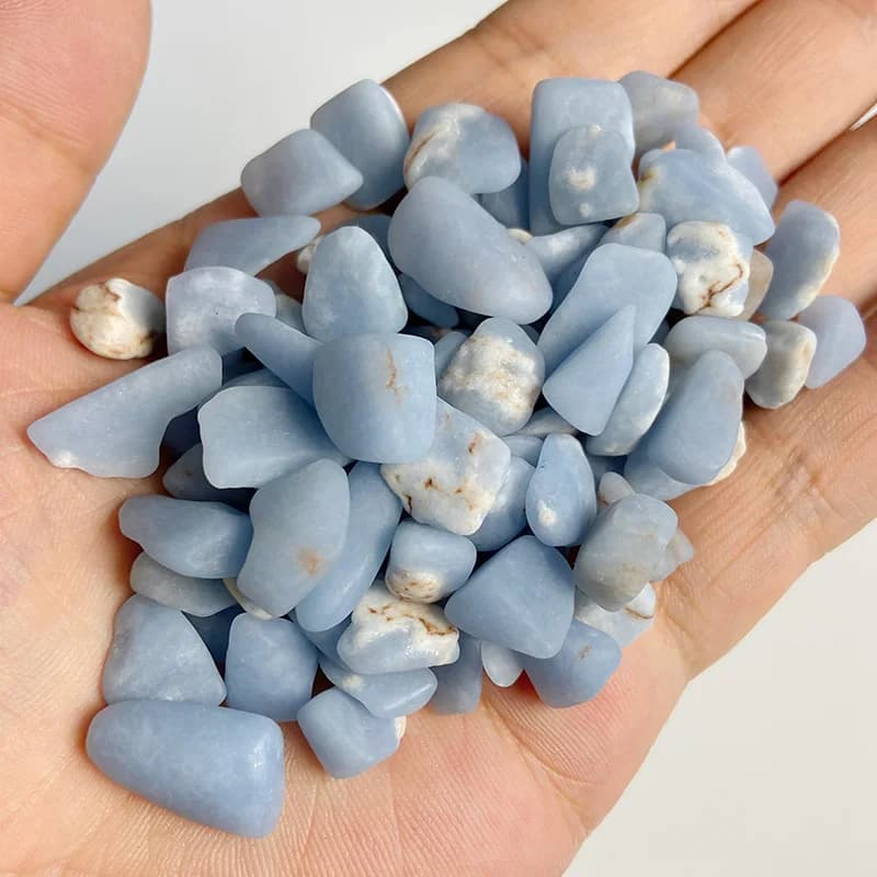 Pierre de gravier d'angélite bleue naturelle, spécimen de nape, minerai de charbon de guérison, pierre d'aquarium, décoration de la maison, bricolage, 50-100% g, 100
