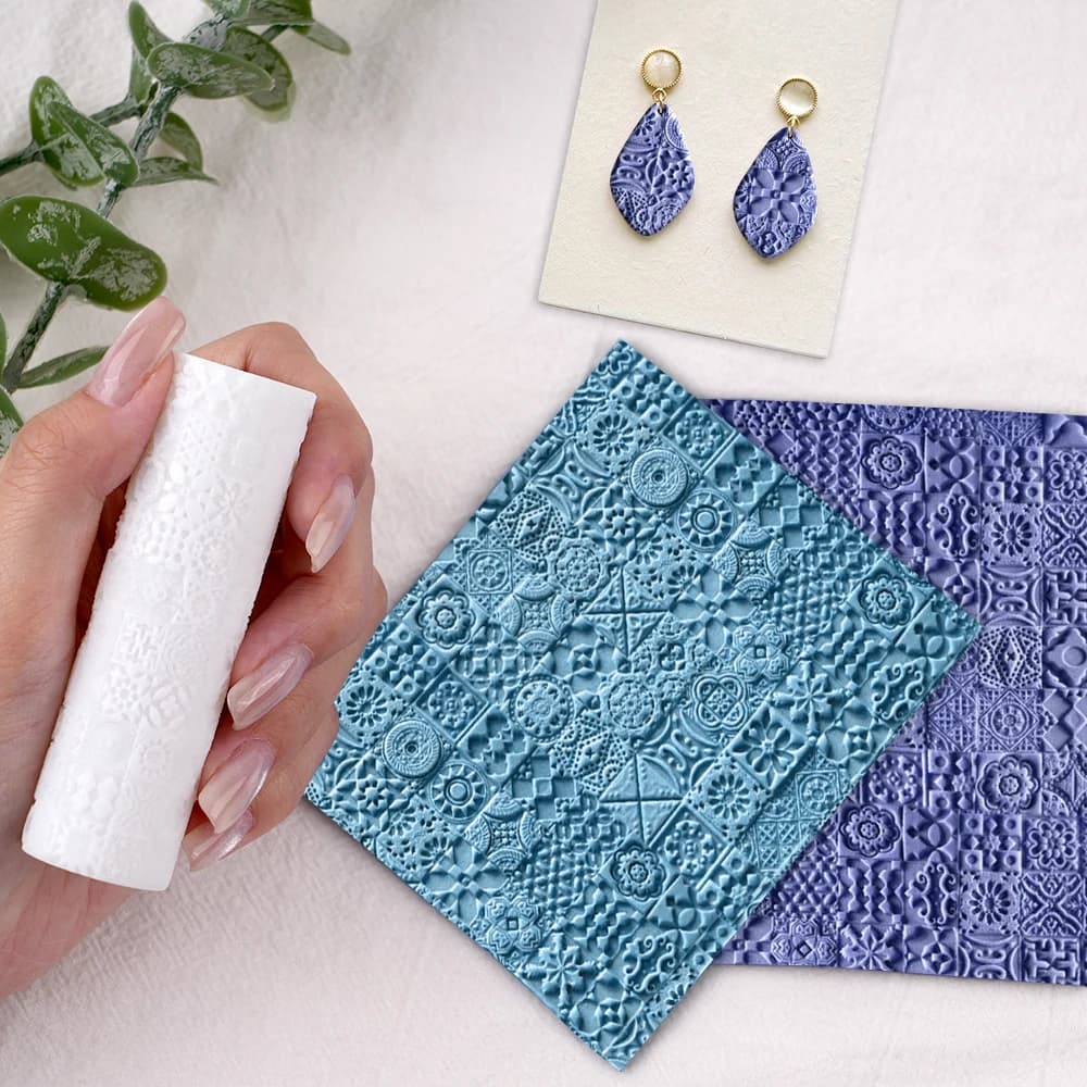 Rouleau de Texture florale Vintage en plastique Durable, rouleau de Texture florale Vintage pour motifs d'argile polymère, boucles d'oreilles, fabrication de bijoux, bricolage