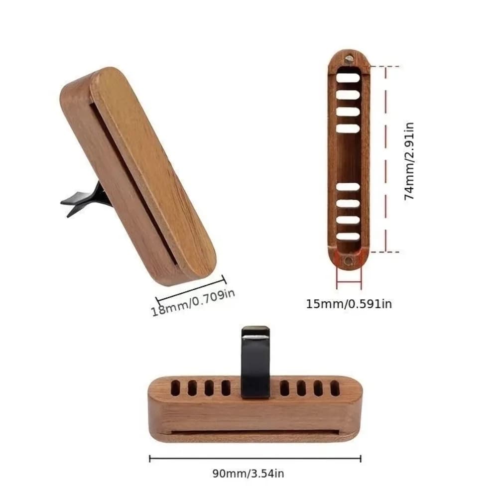 Diffuseur de parfum pour voiture en bois massif naturel, parfum durable avec 10 bâtonnets de recharge, désodorisant pour véhicule