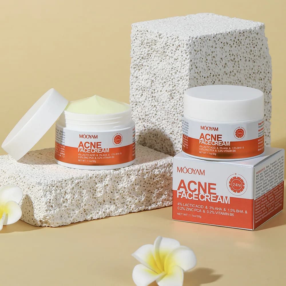 Crème Visage Anti-Acné aux Herbes, Gel Améliorant l'Acné, Atténue les Cicatrices d'Acné, Resserre les Pores, Élimine les Pores Dilatés et les Boutons, Illumine le Teint