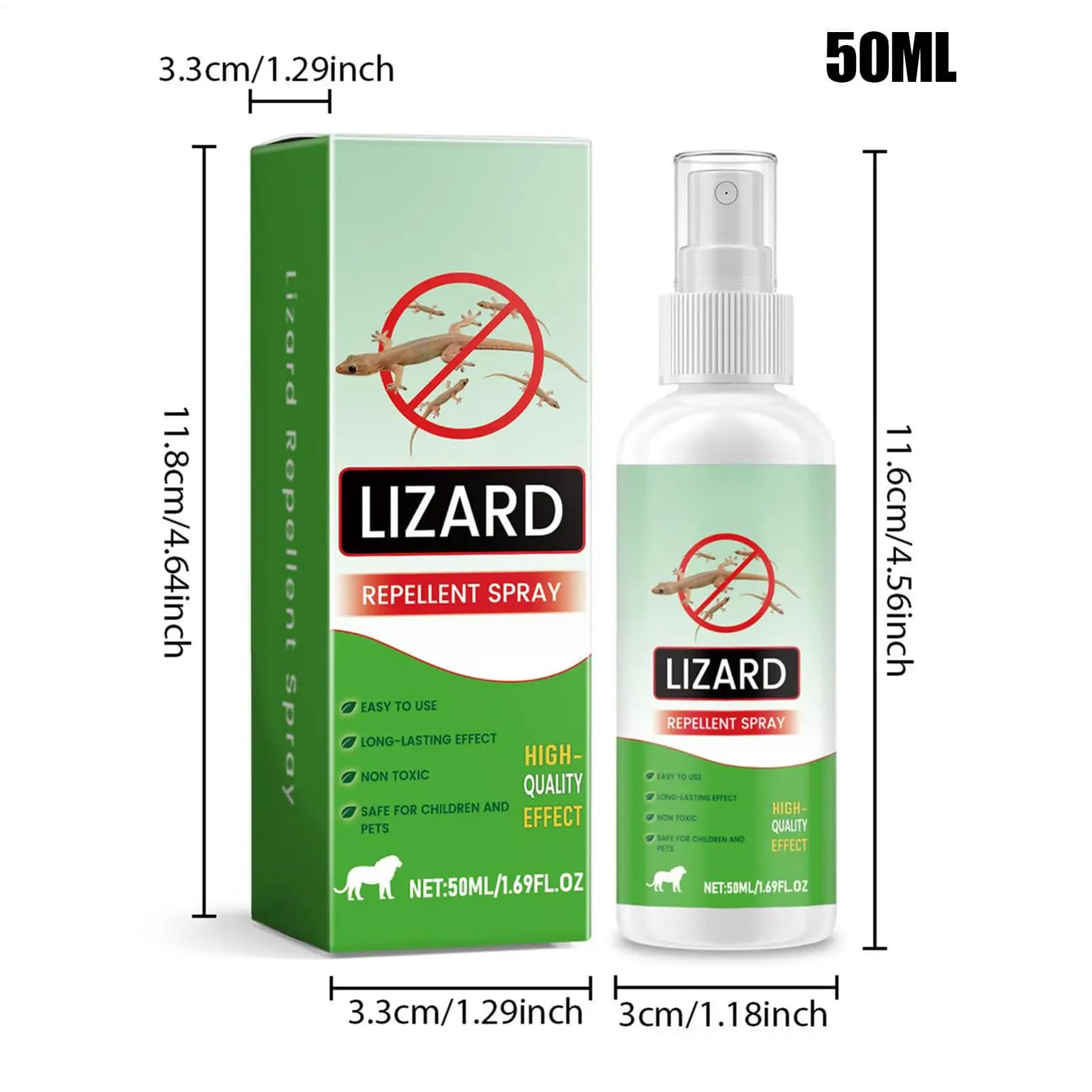 Spray Répulsif pour Geckos 50ml, Répulsif pour Lézards à l'Huile de Lavande, Sûr pour les Animaux de Compagnie, Dissuasif pour Reptiles