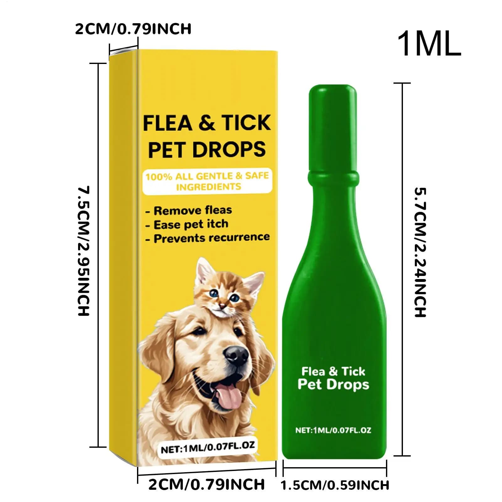 Gouttes anti-puces pour chats : élimination des puces et des tiques, soulagement des démangeaisons cutanées, répulsif externe contre les insectes, fournitures de vermifuges, traitements contre les tiq