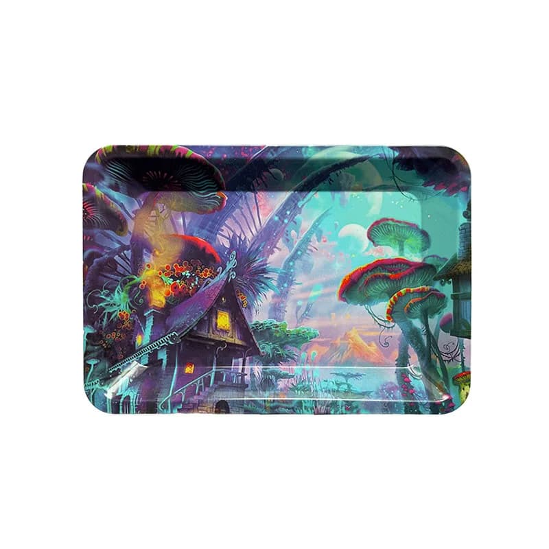 Plateau métallique domestique, récipient à tabac roulant, accessoires pour fumer, plateaux de rangement, divers motifs 18x12.5cm