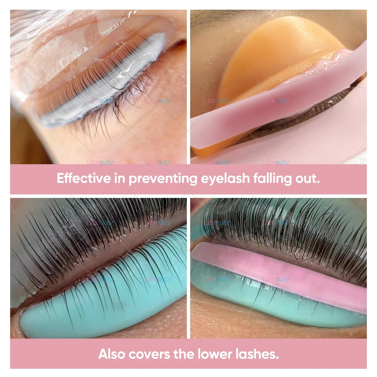 Libeauty 1 Paire de Bandes Adhésives en Silicone Réutilisables pour Rehaussement de Cils, Rouleau de Cils, Bande de Couverture pour Permanente de Cils, Compensateur, Outils de Rehaussement de Cils