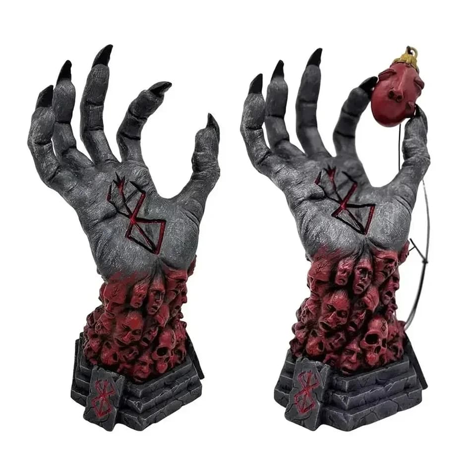 Diable main droite rampage crâne Rune dieu fou mort résine artisanat Statue décoration de la maison accessoires 1 pièces