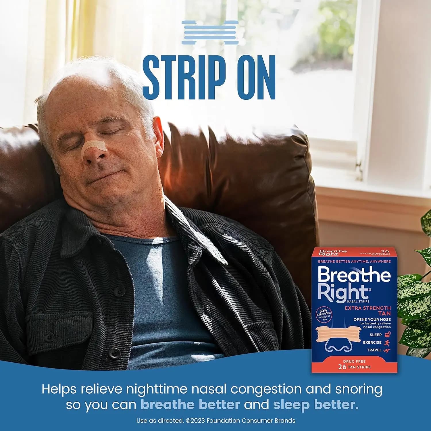 Respirez les bandes nasales droites Bandes nasales bronzantes extra-fortes, solution contre le ronflement sans médicament et la congestion nasale instantanée