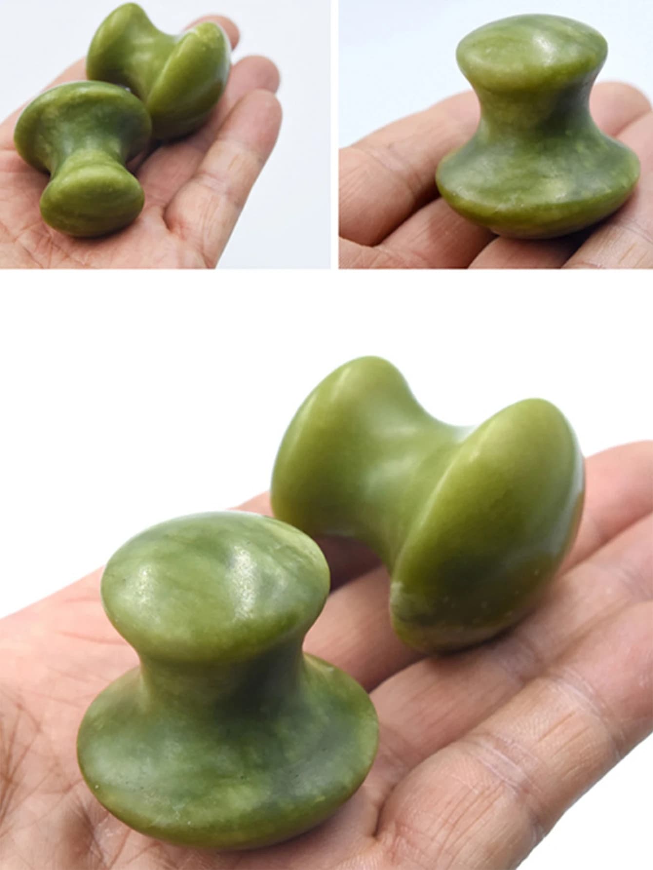 1 pièces naturel vert Quartz pierre masseur visage rouleau beauté champignon forme Massage yeux cou soin minceur santé beauté outils