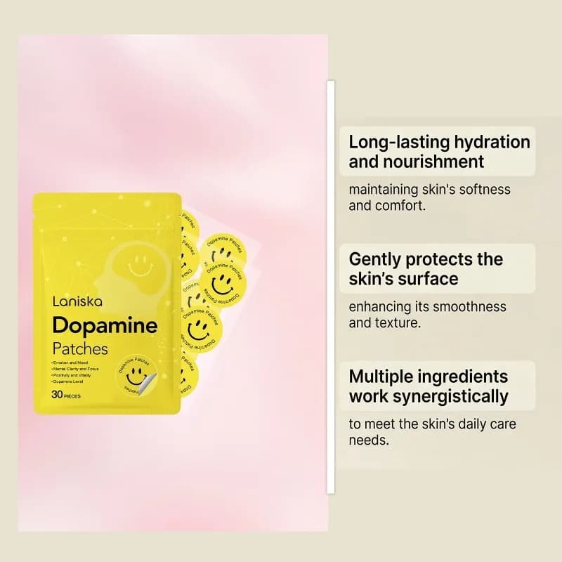 60 Patchs de Dopamine : Boost de Vitalité, Amélioration Instantanée de l'Humeur et de la Concentration, Soin Corporel Bien-être, Vente en Gros