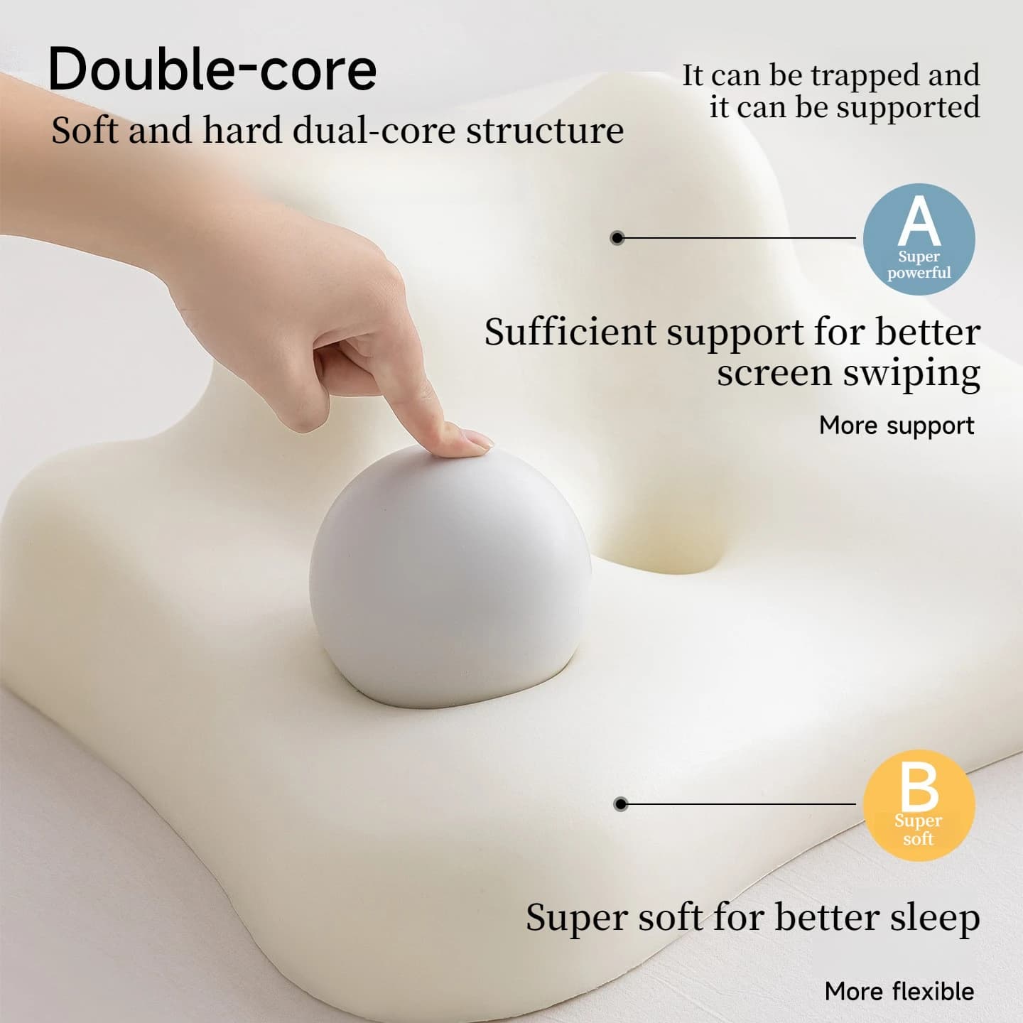 Oreiller de sommeil ergonomique en mousse à mémoire de forme pour le sommeil profond, soutien cervical confortable pour la colonne vertébrale