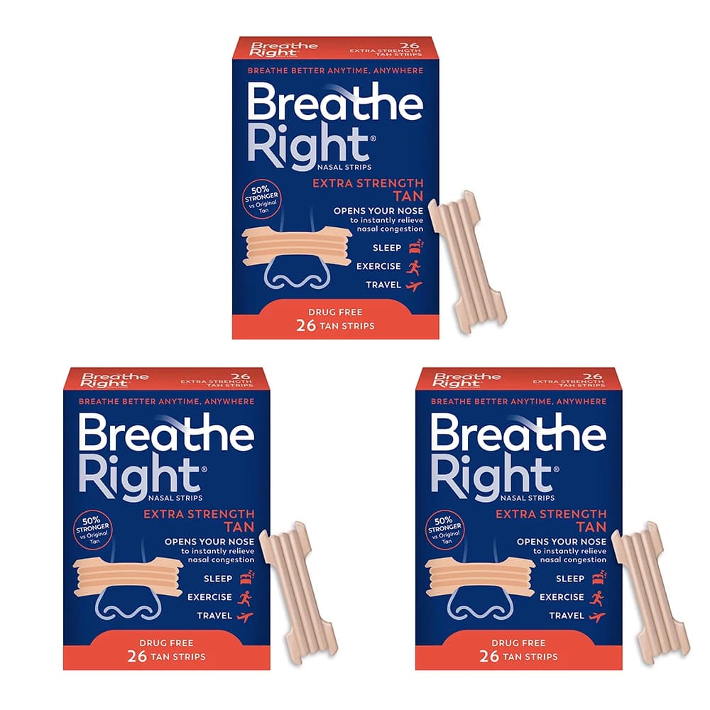 Respirez les bandes nasales droites Bandes nasales bronzantes extra-fortes, solution contre le ronflement sans médicament et la congestion nasale instantanée