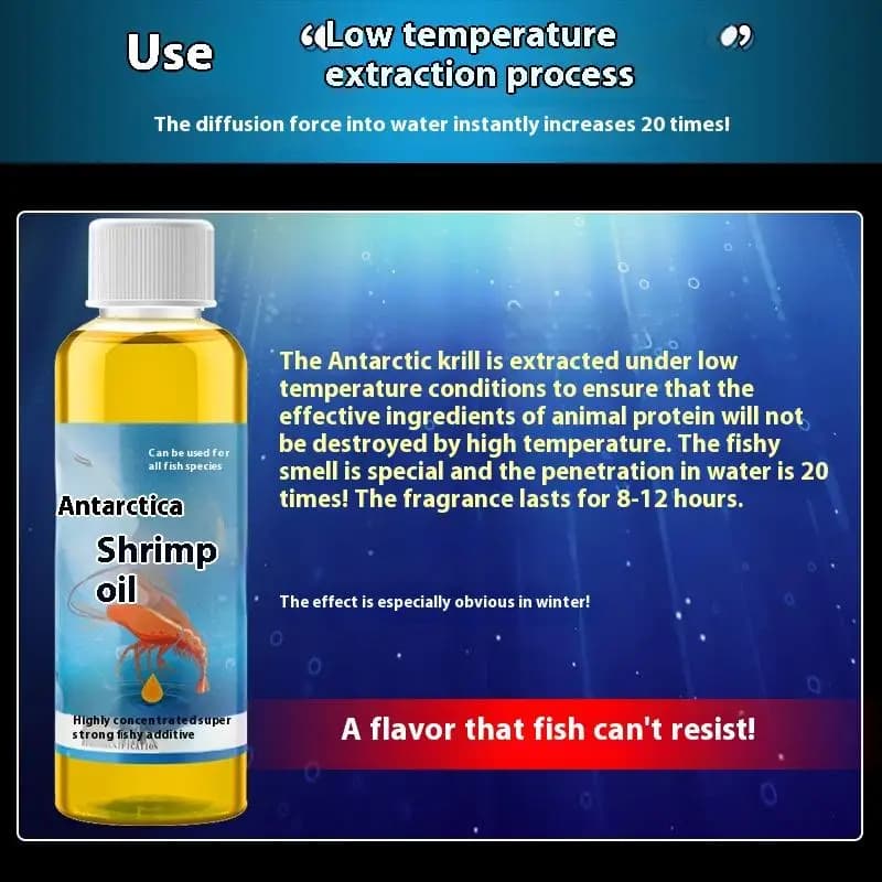 Antarctique Krill crevettes huile arôme fosse de pêche argent carpe attractif carpe haute protéine alimentation pêche vin atrayant