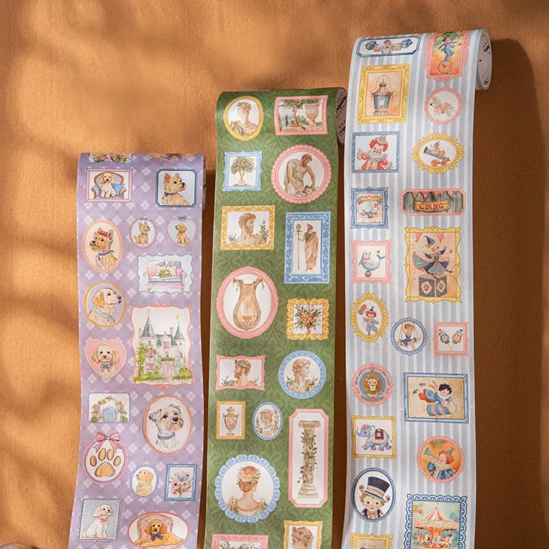 1 rouleau/2 rouleaux de ruban adhésif décoratif vintage européen pour fonds photo, série murale, base de collage, 6 styles