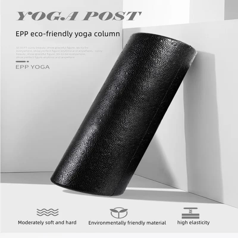 Rouleau de Massage en mousse de Yoga EPP 30/45CM, rouleau de Fitness Pilates, équipement d'exercice de gymnastique noir pour la Relaxation pour femmes