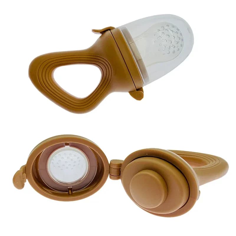 Mangeoire à fruits en silicone avec couvercle pour bébé, 1 pièce, nourriture fraîche, complément de légumes, sucette, grignoteuse, alimentation, sucette de dentition