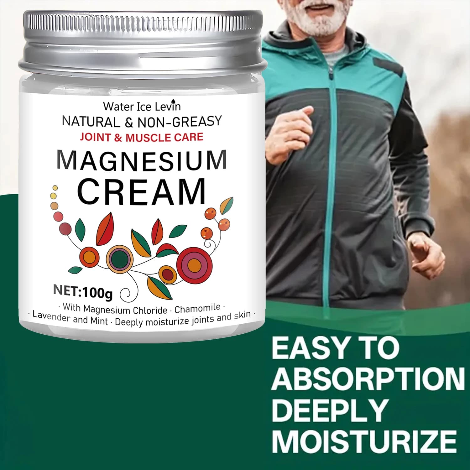 Crème de soin pour articulations et muscles en magnésium : naturelle