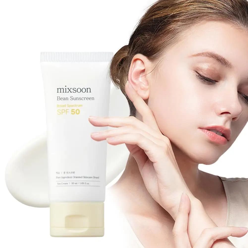 Crème solaire Mixsoon Bean SPF 50 – Crème solaire coréenne à l'extrait de soja, douce pour la peau, légère et anti-graisse, protection UVA/UVB