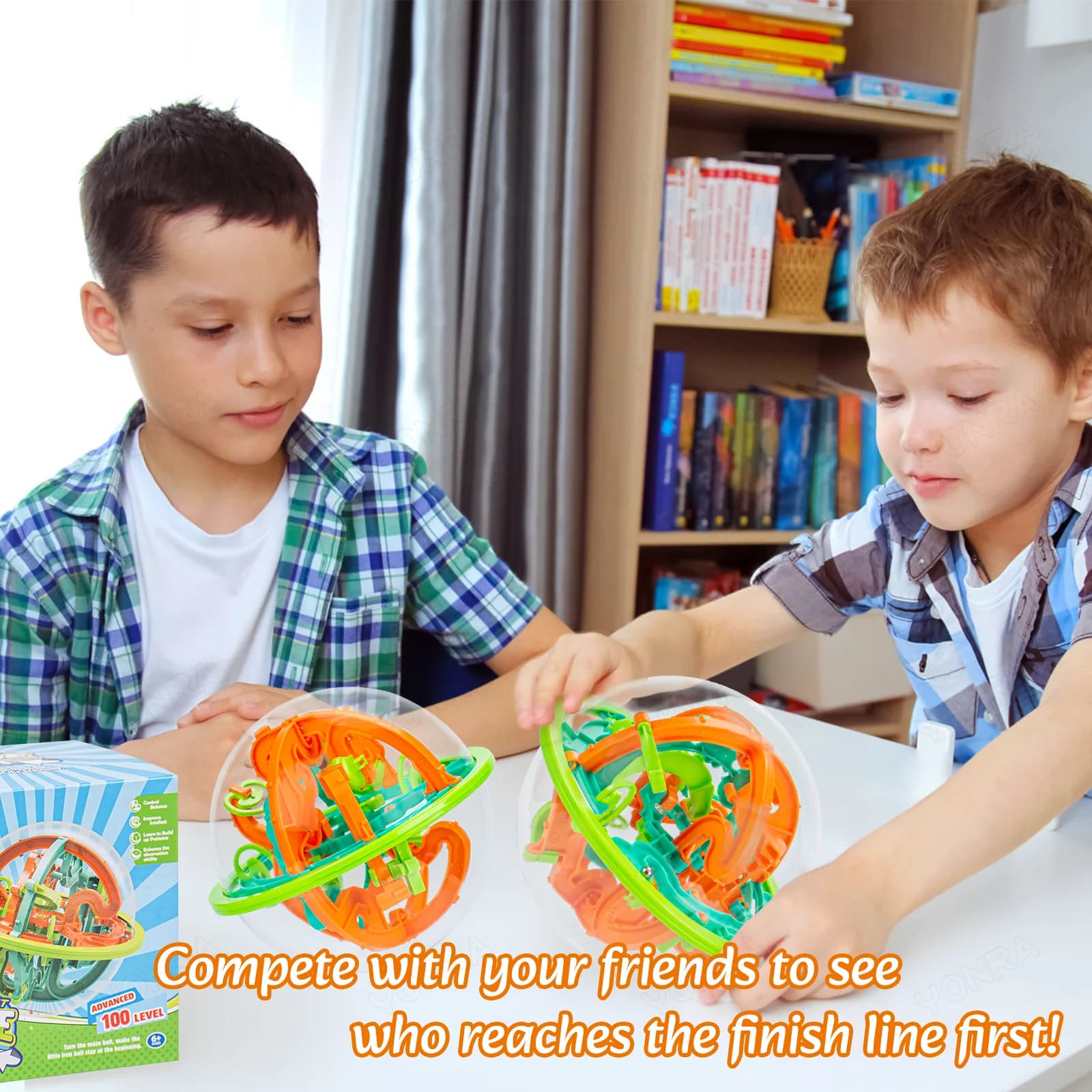 Boule de Puzzle 3D, jeu de cerveau, jouets pour enfants, boule en acier, boule de labyrinthe, jeu de labyrinthe 3D avec 100 Obstacles, cadeaux d'anniversaire pour garçons et filles