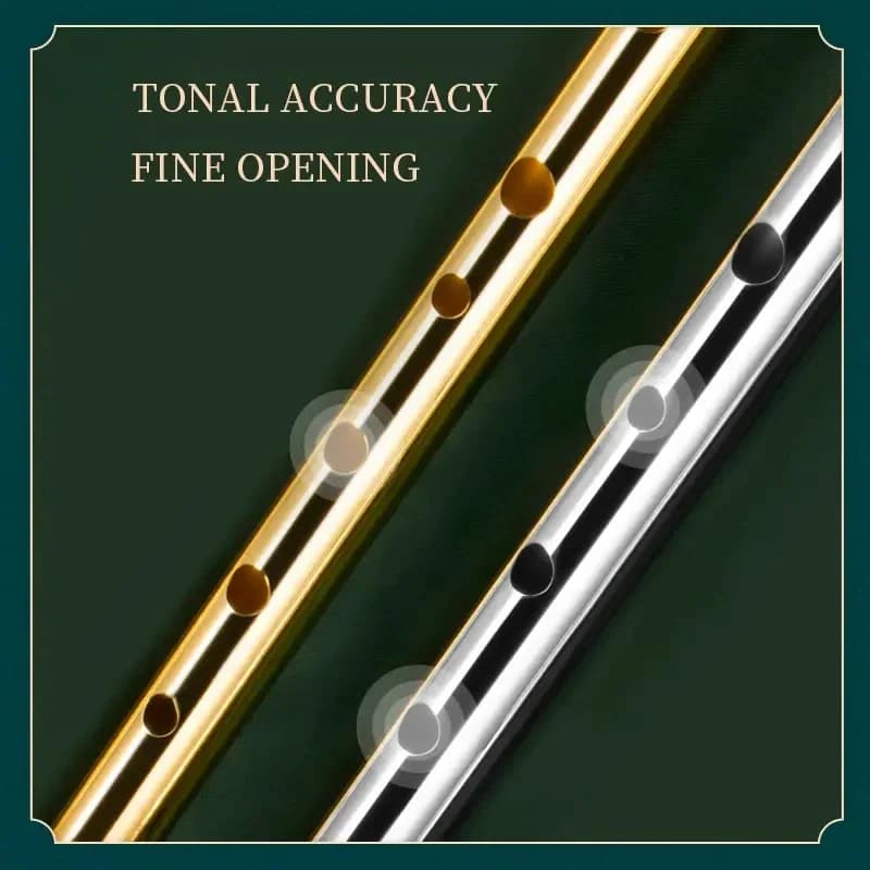 Flûte irlandaise authentique en laiton, clé C/D, 6 trous, instrument de musique traditionnel irlandais parfait