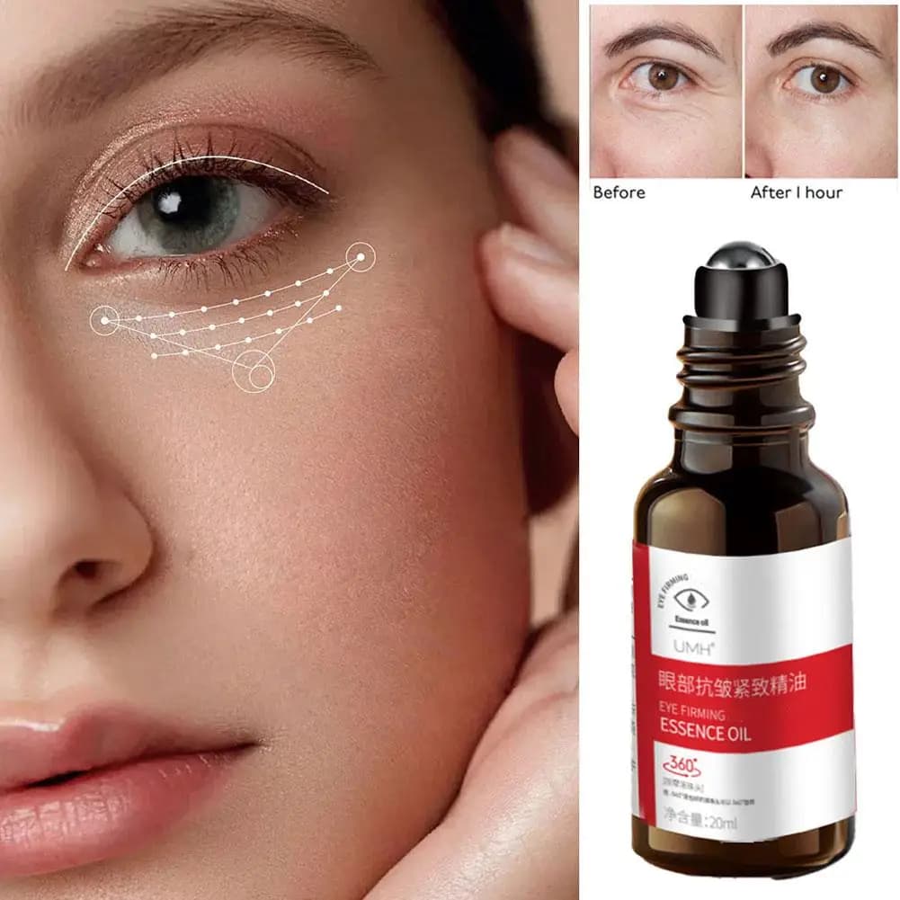 Huile Essentielle Raffermissante pour les Yeux : Lifting, Éclaircissement, Anti-Poches et Anti-Cernes, Soin des Yeux Léger et Non Gras