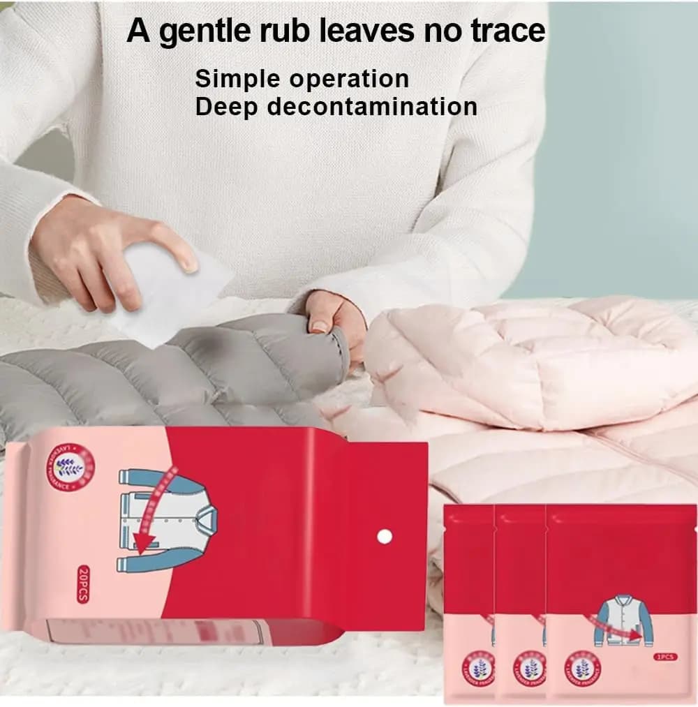 Lingettes humides jetables pour l'élimination des taches de vêtements