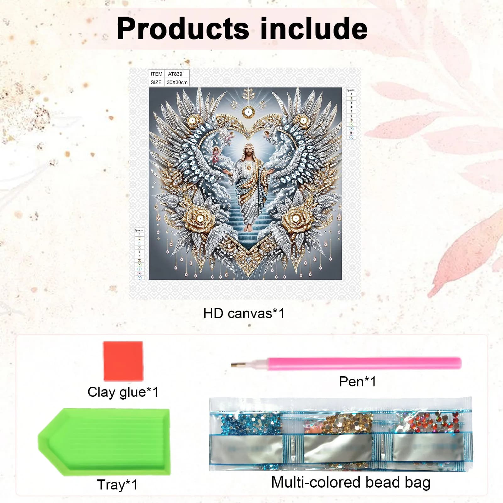 Kit d'art diamant de forme spéciale dieu et amour, bricolage pour débutant et adulte, Kits de peinture d'art diamant pour cadeaux de décoration murale de maison