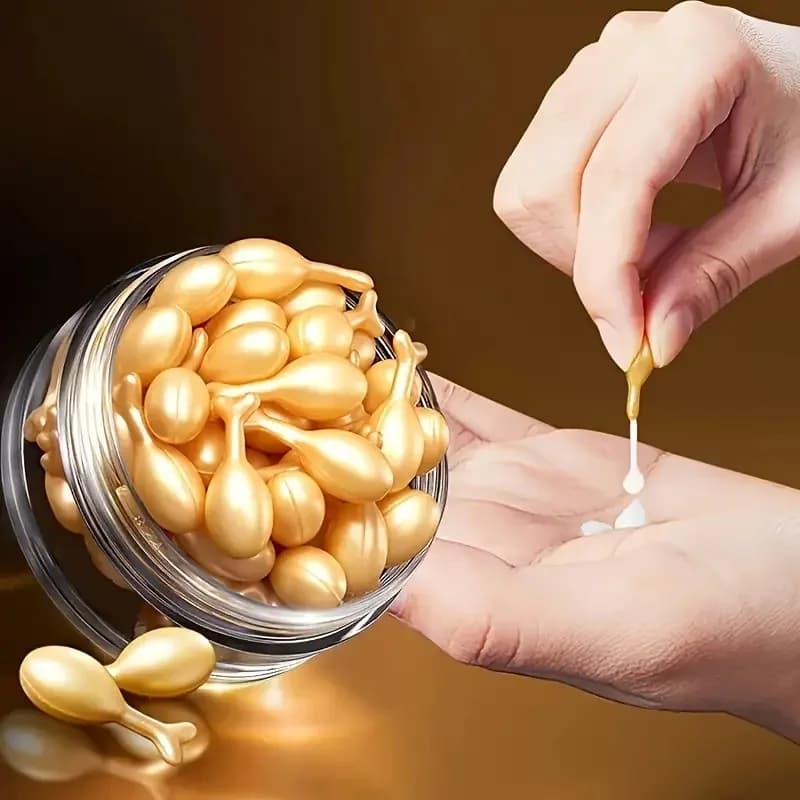 30 capsules d'essence d'acide hyaluronique — Nourrit et hydrate en profondeur, rajeunit la peau jeune, convient au visage et au cou pour retenir l'humidité — Facile à transporter, à utiliser à tout mo