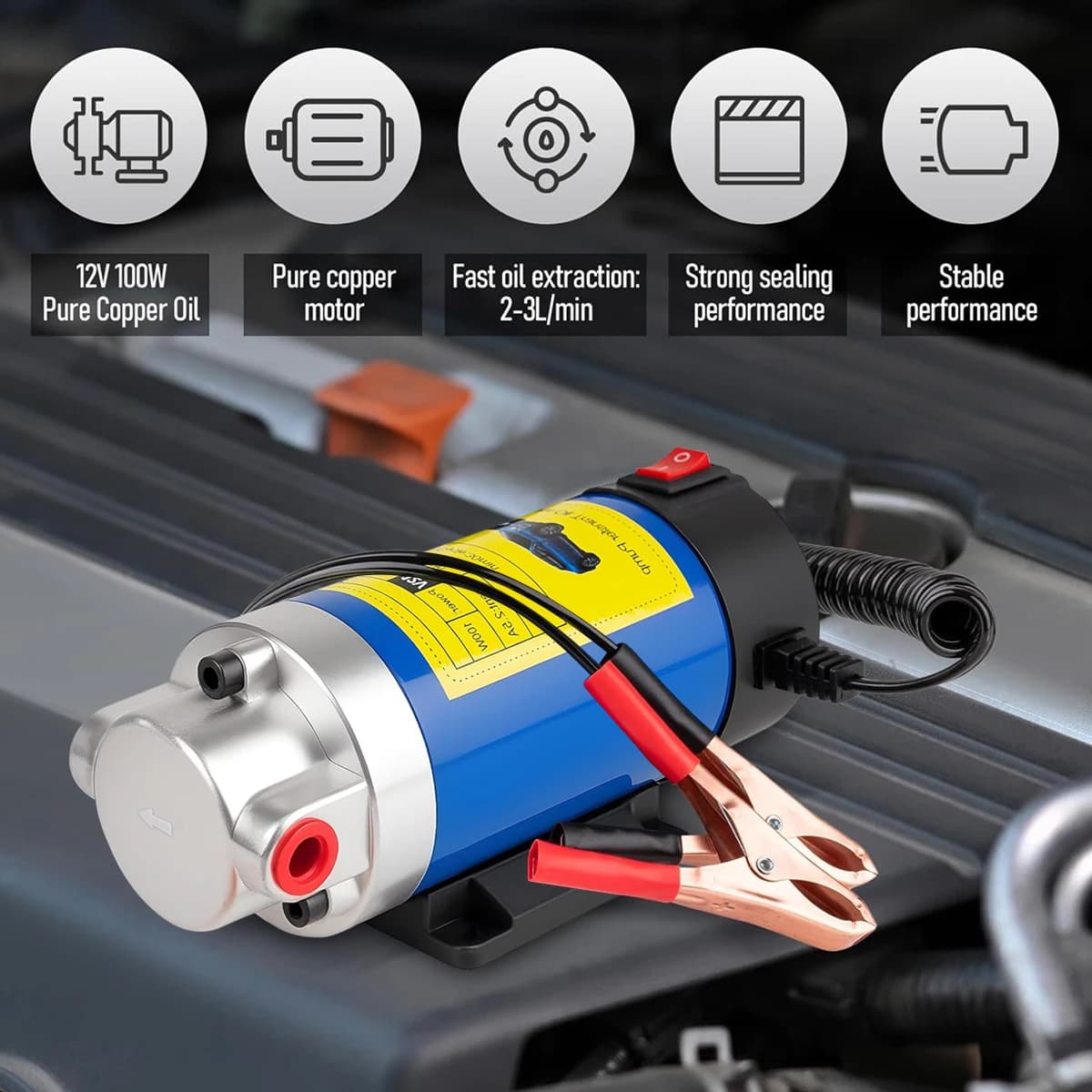 Pompe de transfert d'huile Portable 1-4L/min 12V